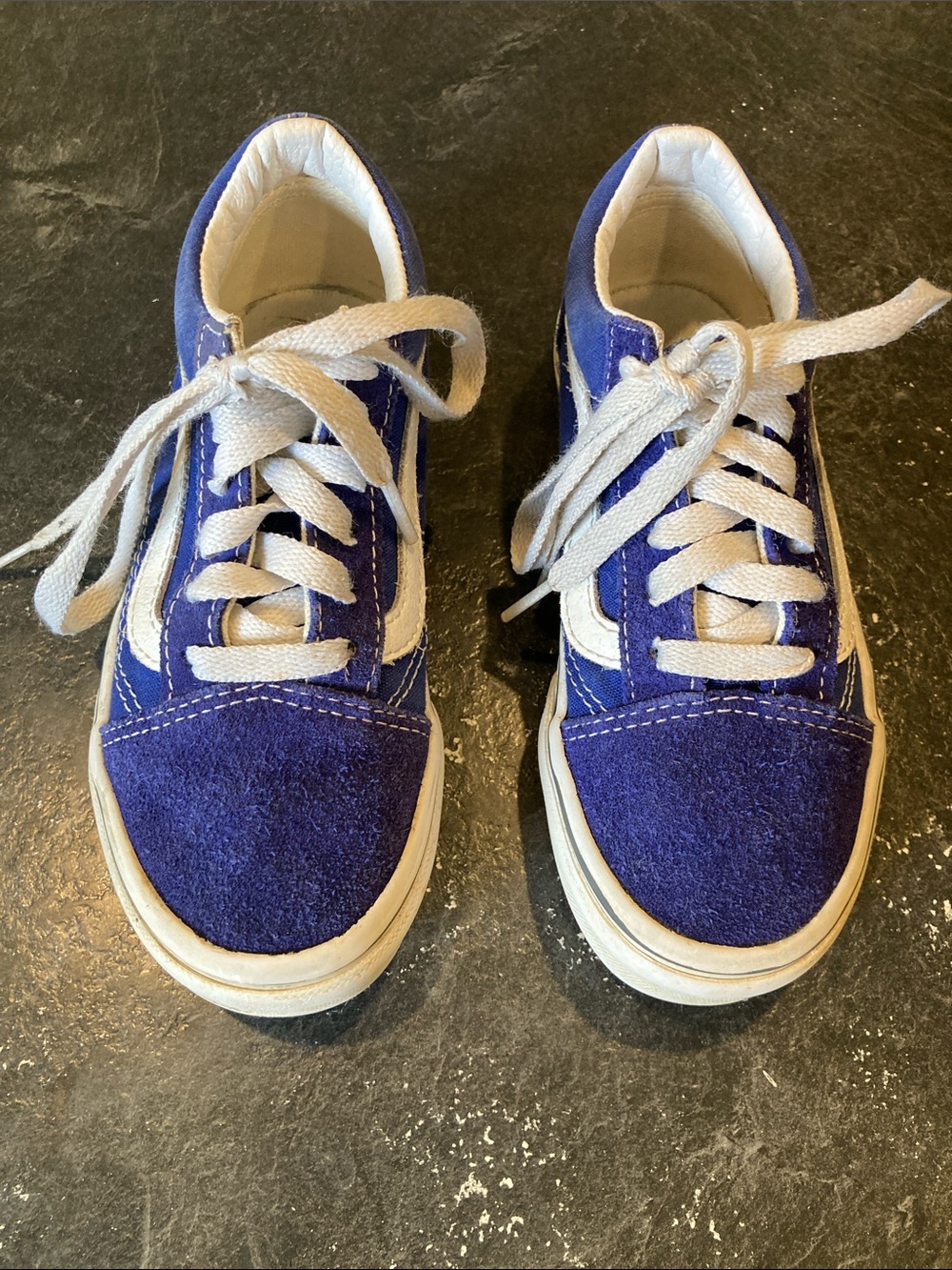 Kids Vans blue purple white sneaker shoes size 12.5